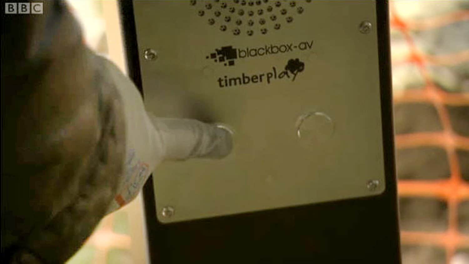 BBC One Solar post flower pot gang close up
