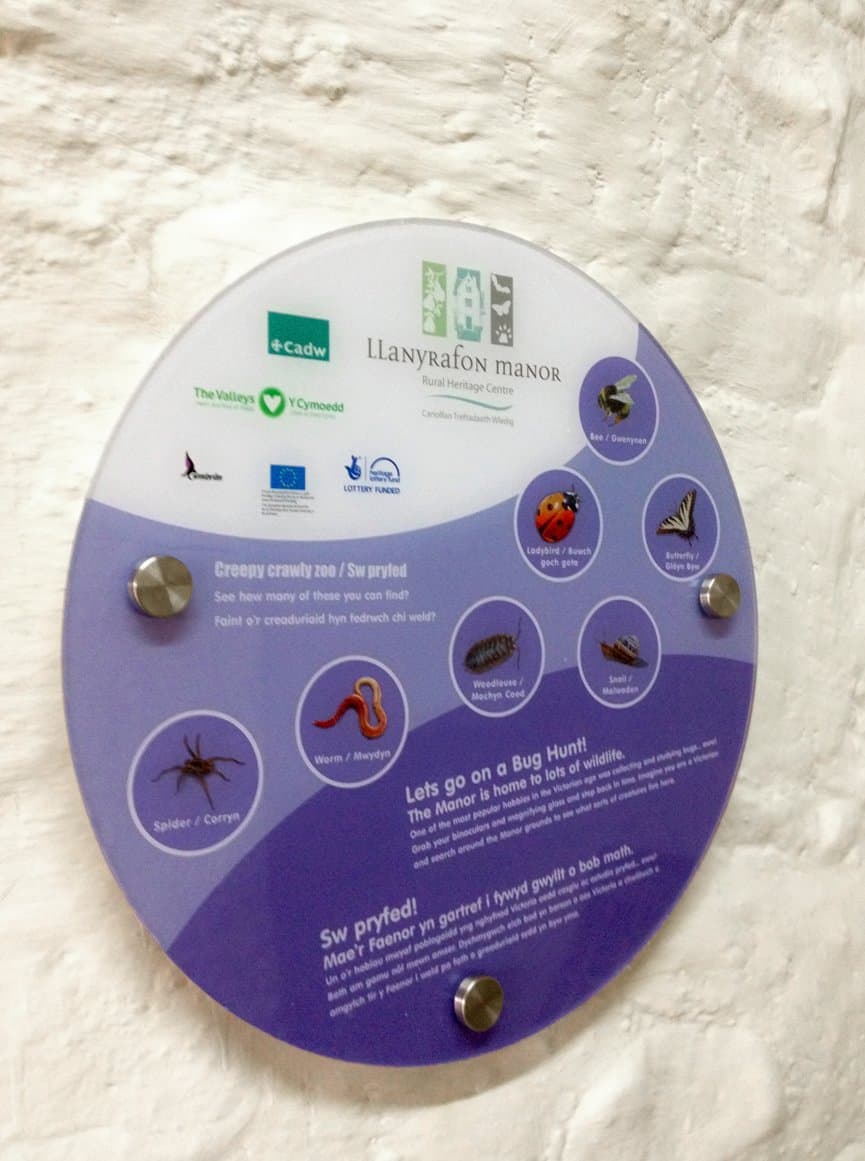 Llanyrafon Manor Purple Bug Hunt Signage