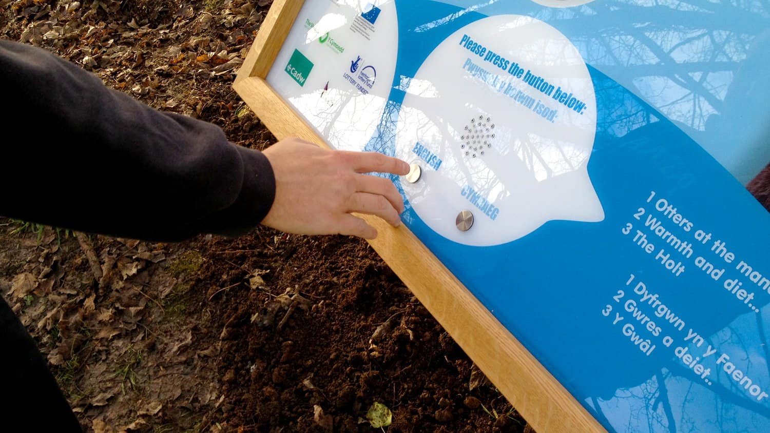 Otters AudioSign Touch Outdoor Sign at Llanyrafon Manor