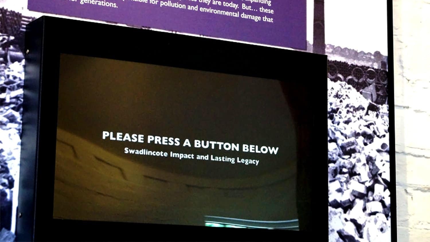 Push button museum video kiosk