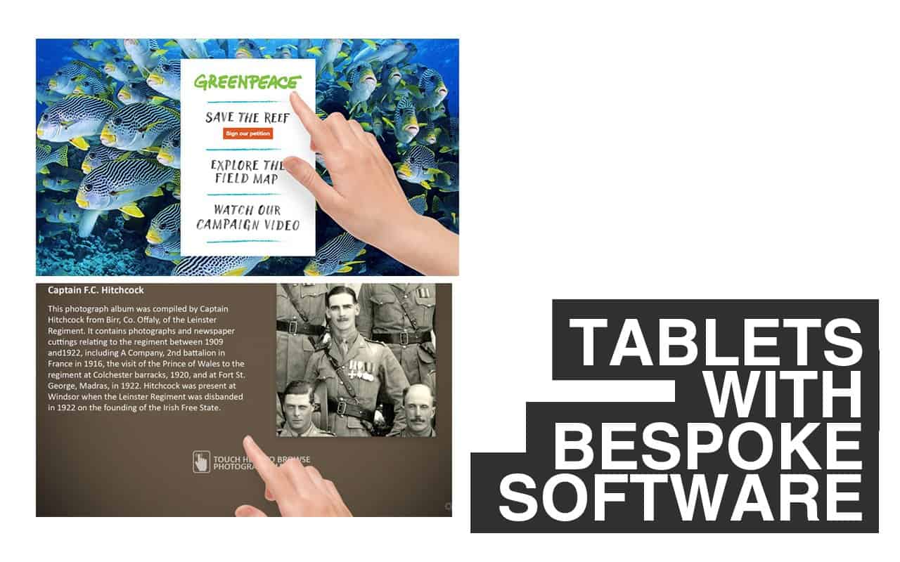 Tablets with bespoke software