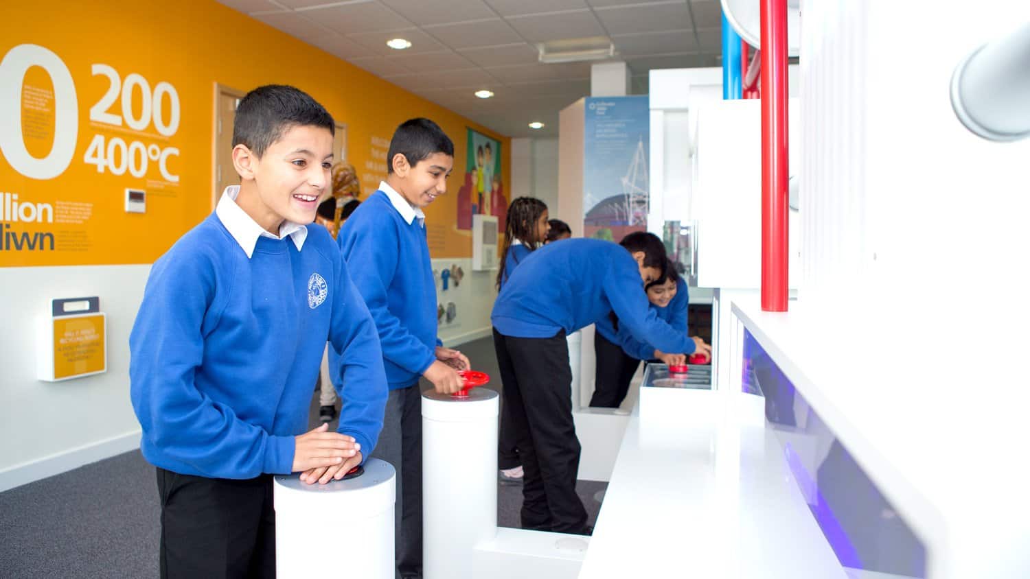 School children using Viridor Visitor Centre Energy Recovery Interactive by blackbox-av