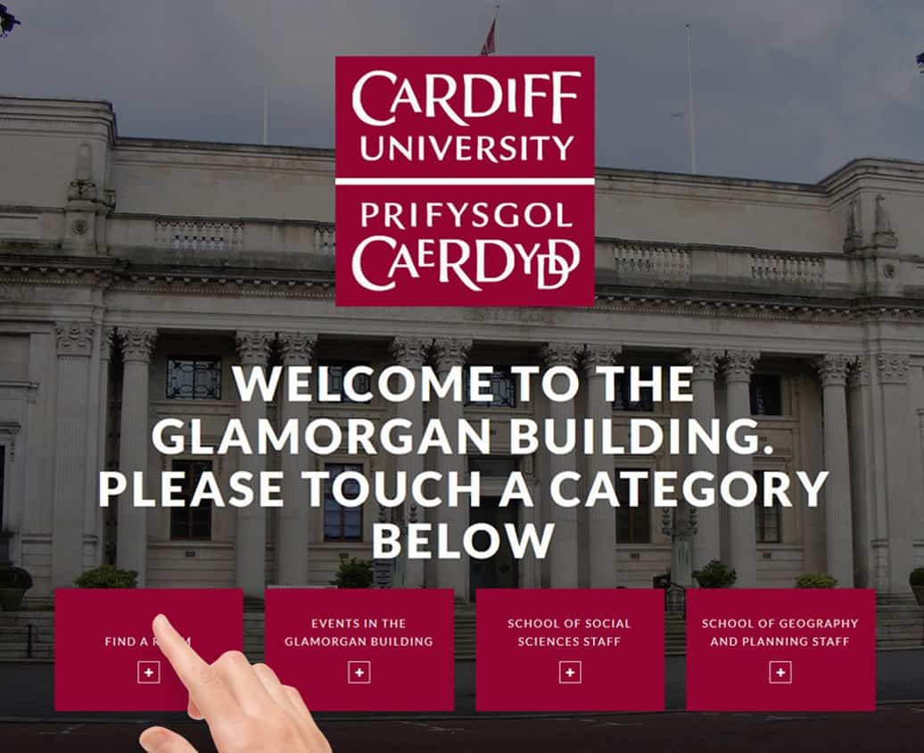 Cardiff University Wayfinder Interactive Home Screen