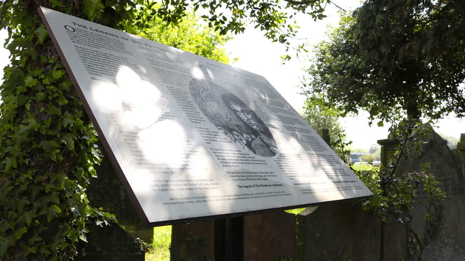 St Mary's Signage of Dic Penderyn Side View