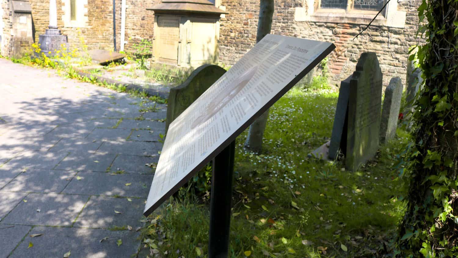 St Mary's Signage of Dic Penderyn at the side