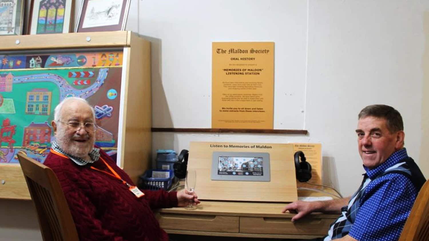 Visitors enjoying the AudioFrame-15 at the Maldon Society