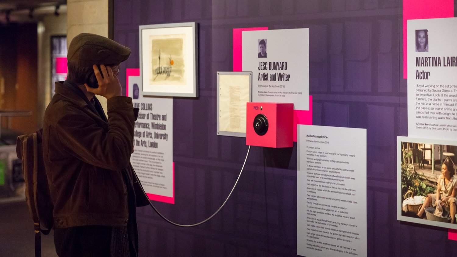 National Theatre-Archive Single Cup Headphones in use