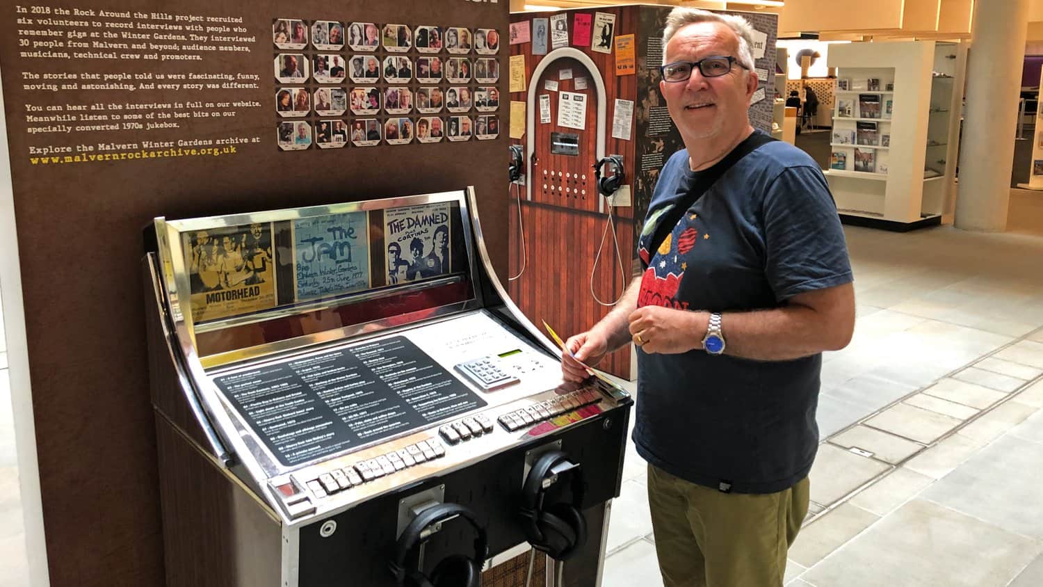 Visitor interacting with the 1970's Jukebox