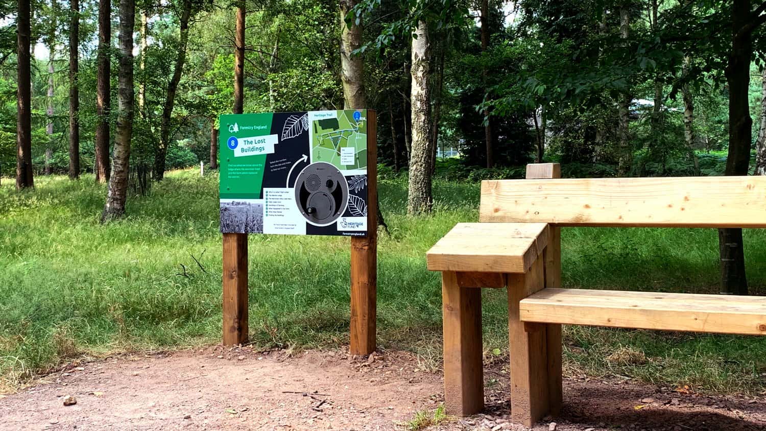 U-Turn Round installed at High Lodge Heritage Trail 8