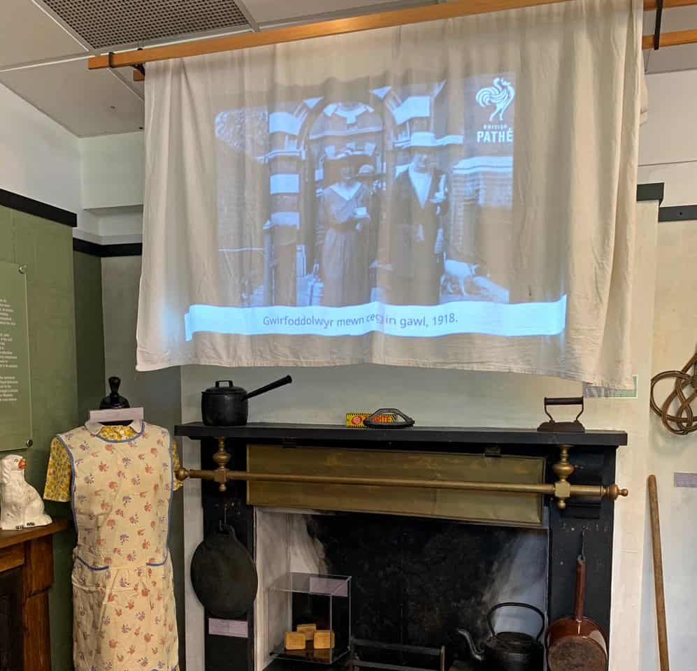 PIR activated content displayed on a projector at Rhondda Heritage Park