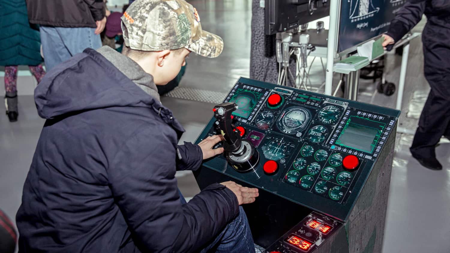 User interacting with the bespoke Cockpit Control