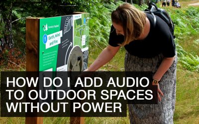 How do I add audio to outdoor spaces without power