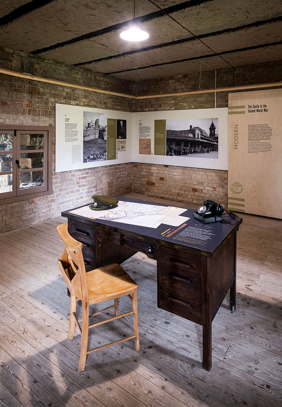 Period Telephone on desk at Pevensey Castle