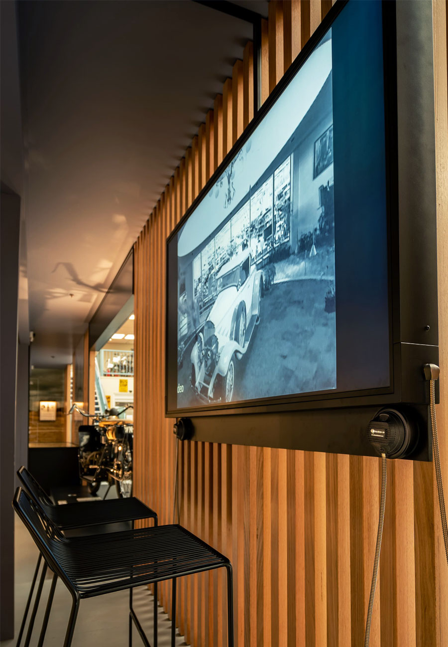 Autoplay Single Cup Headphones and AV Screen at Southwards Car Museum