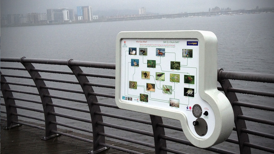 Cardiff Bay Wind-up Audio Sign Cardiff Bay Wind-up Audio Sign