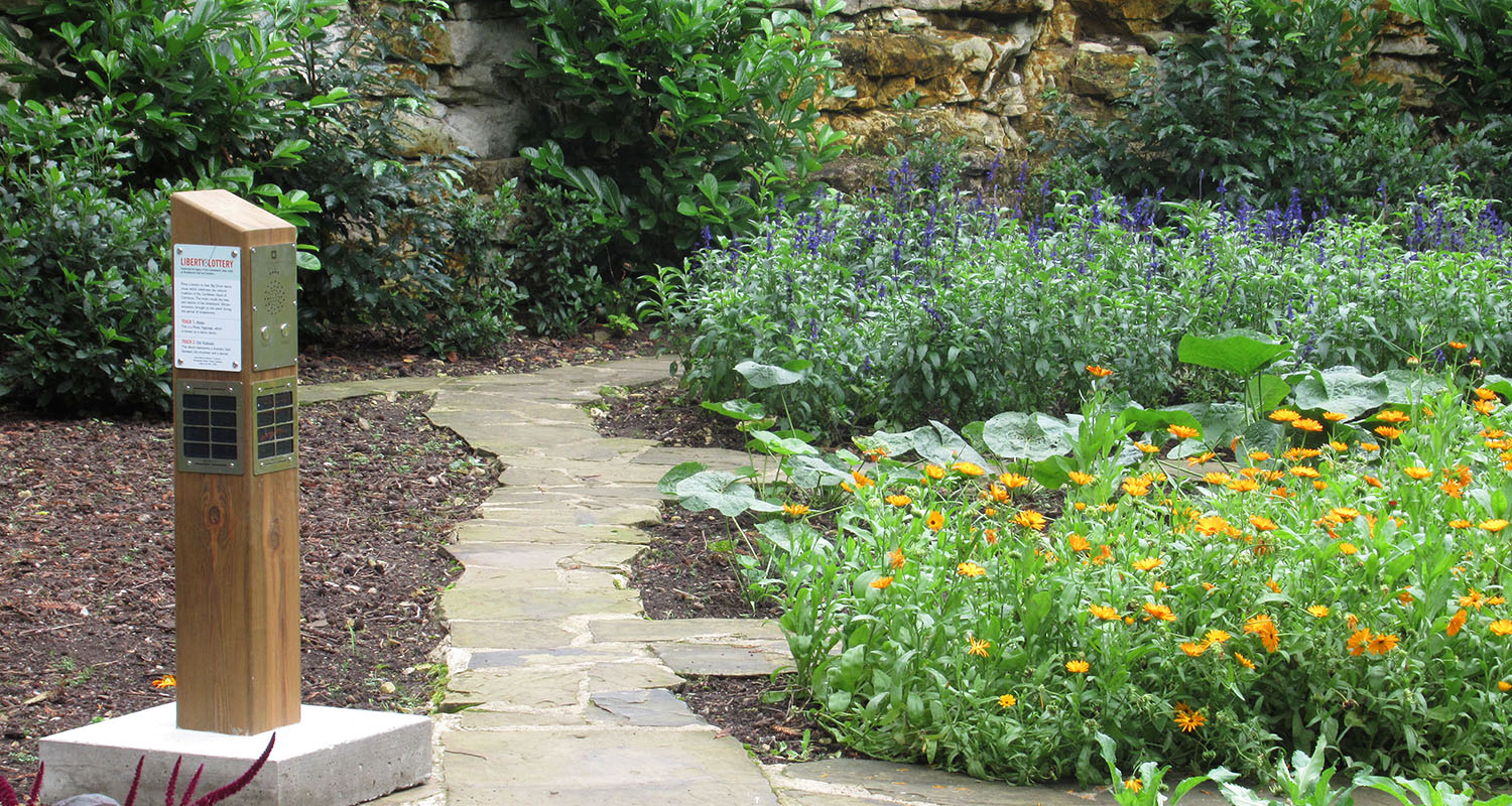 Solar Audio Post Wooden garden at Brodsworth Hall