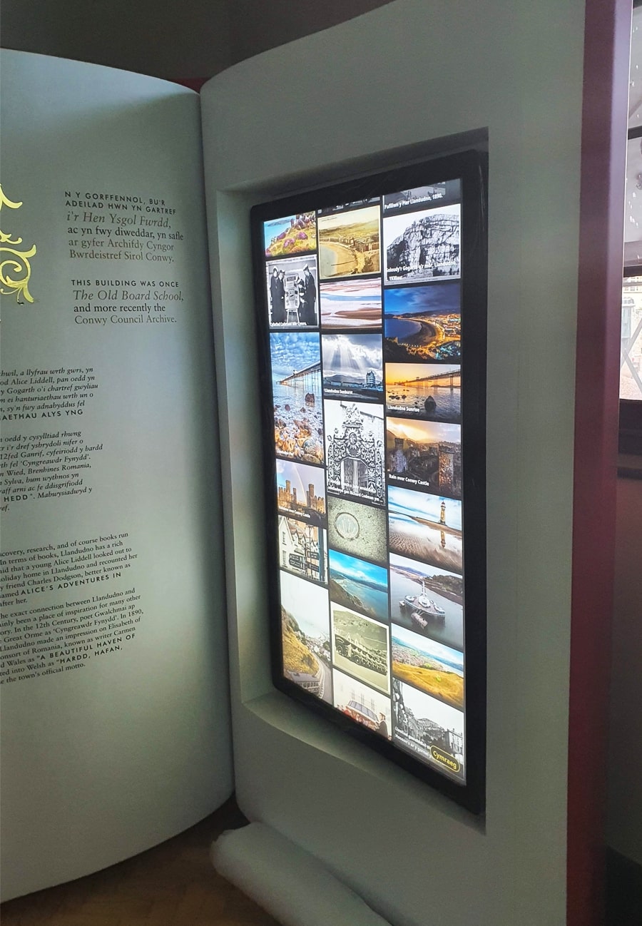 42 Inch Touchscreen Interactive Book at Penderyn Distillery