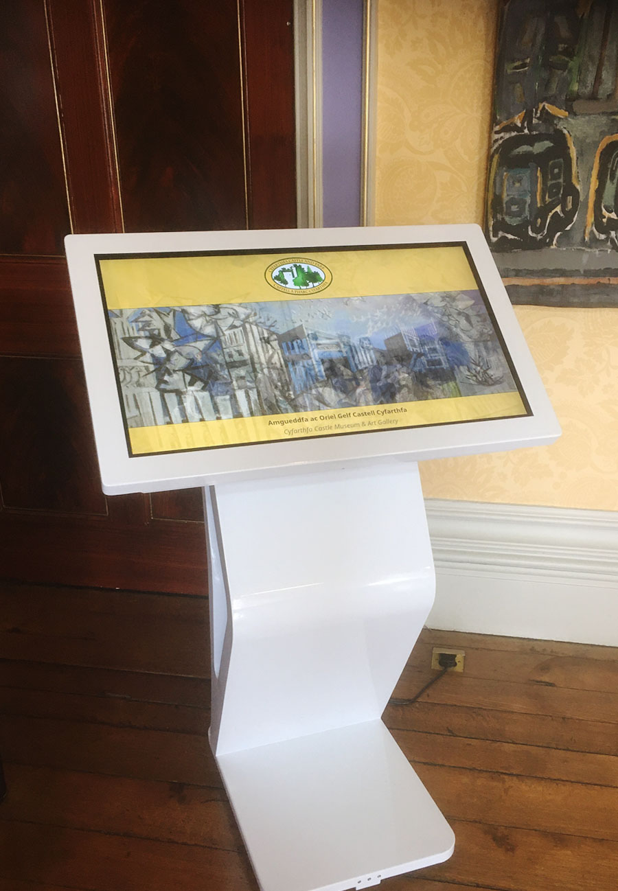 32 Inch Kiosk with Collections at Cyfarthfa Castle