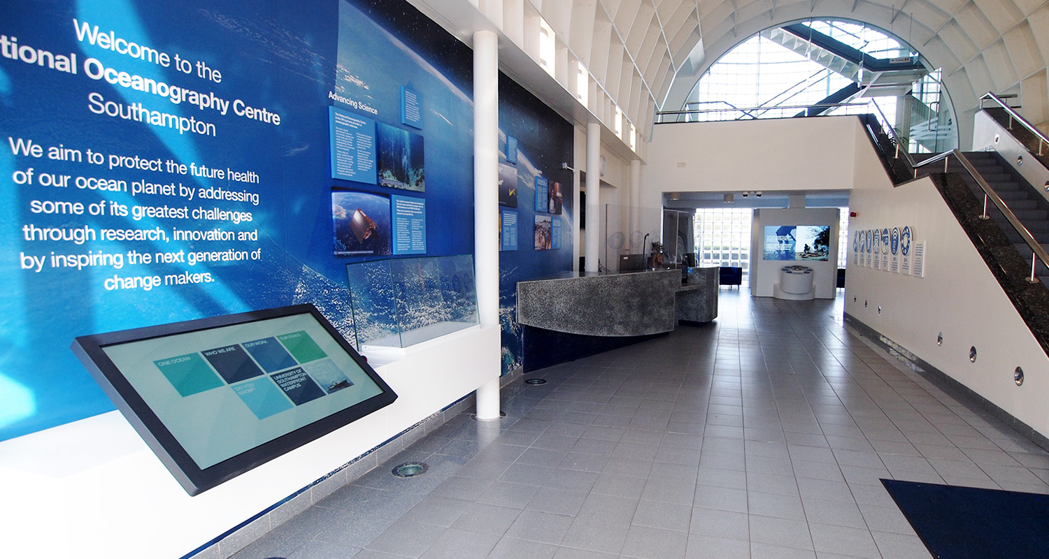 43 Inch Touchscreen running Hotspot at Oceanography Centre