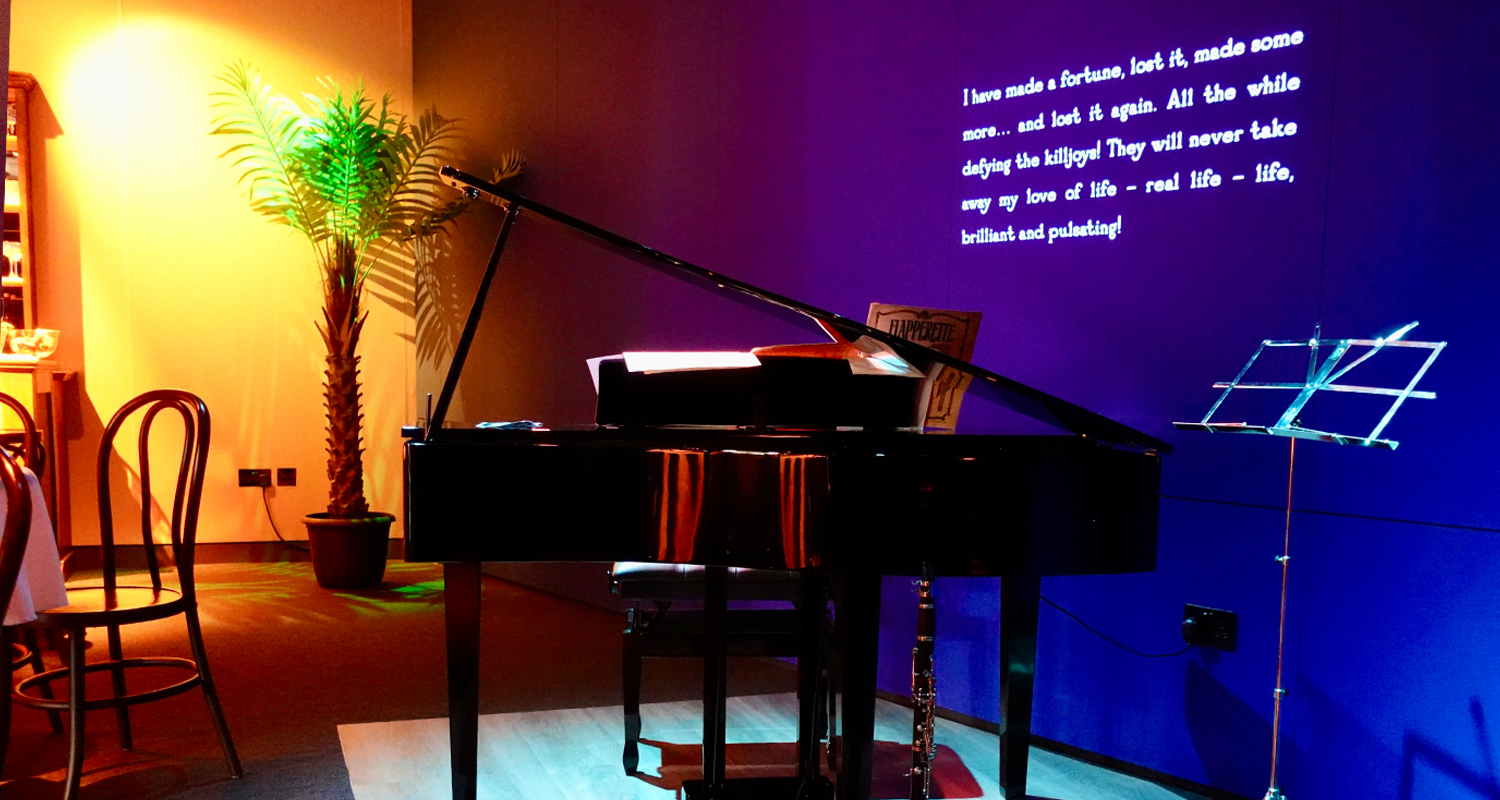 National Archives 20's exhibit piano with projector