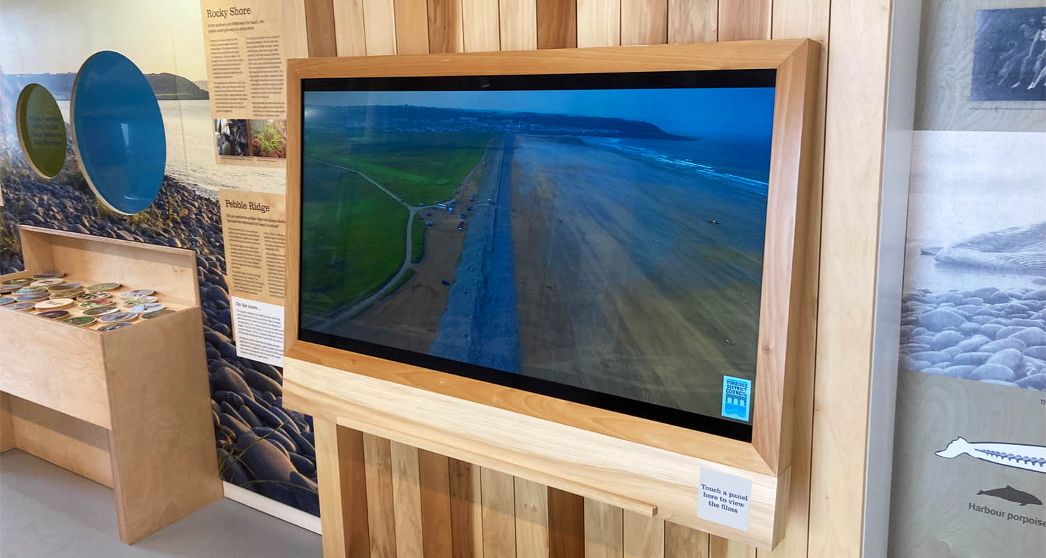 Screen with RFIDs and Videoclip at Northam Burrows