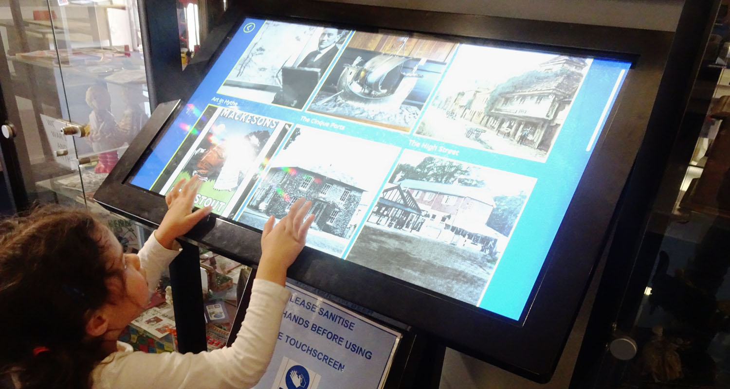 32 Inch Kiosk with Lightbox 3 Collections at Hythe Local History Museum