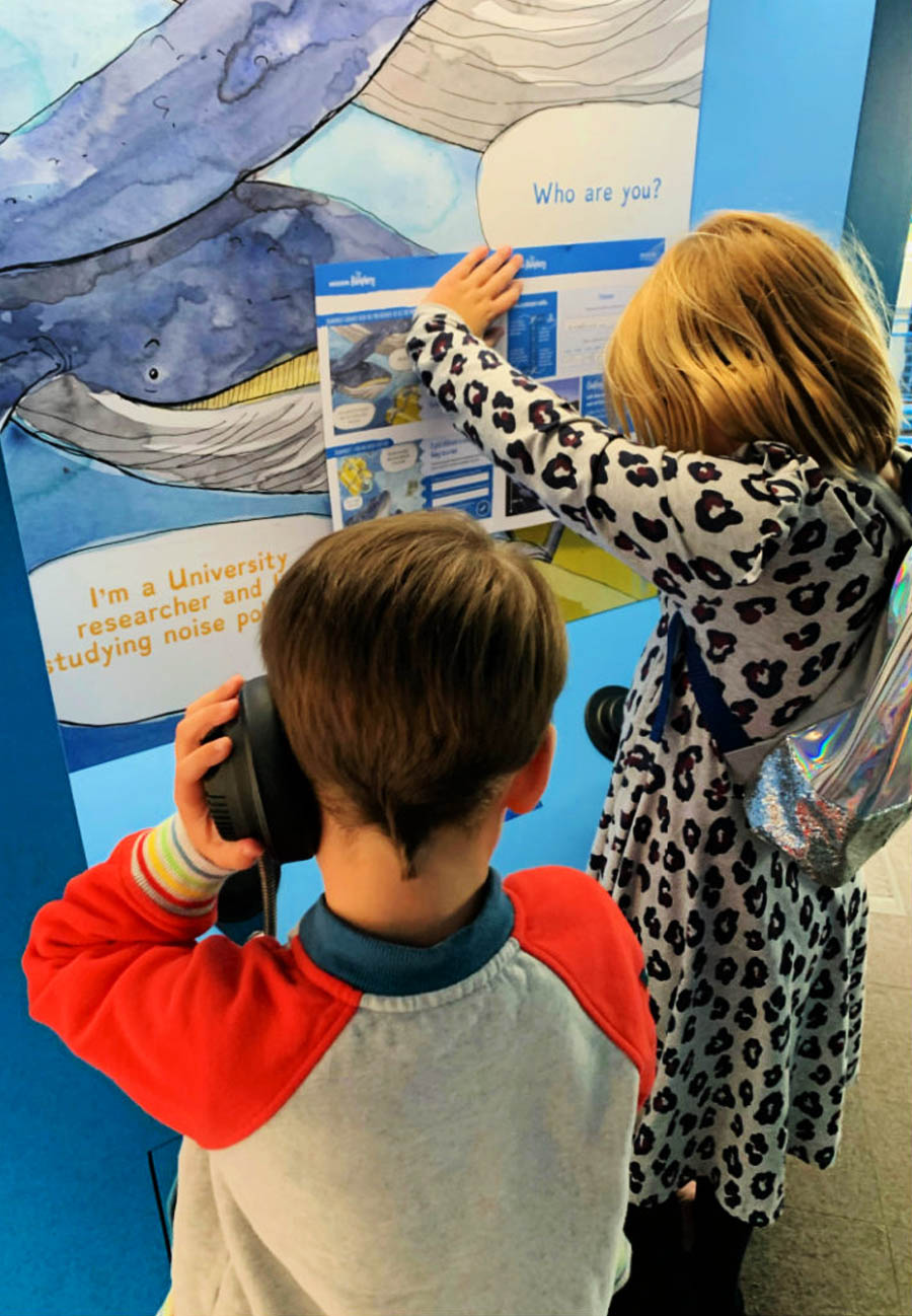 Two Single Cup Headphones being used at Winchester Science Centre