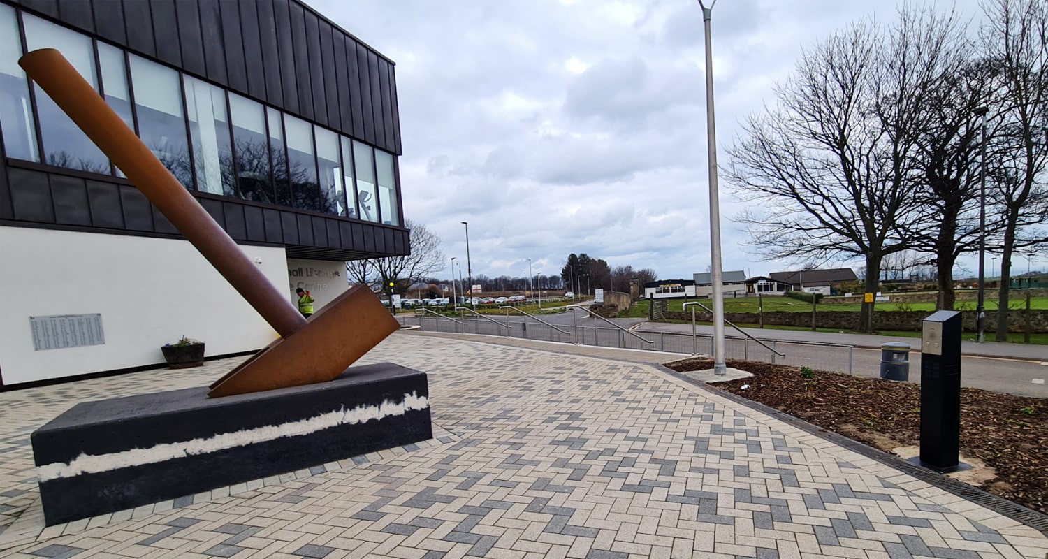 Solar Audio Post outside Danderhall Community Hub (Landscape)-min