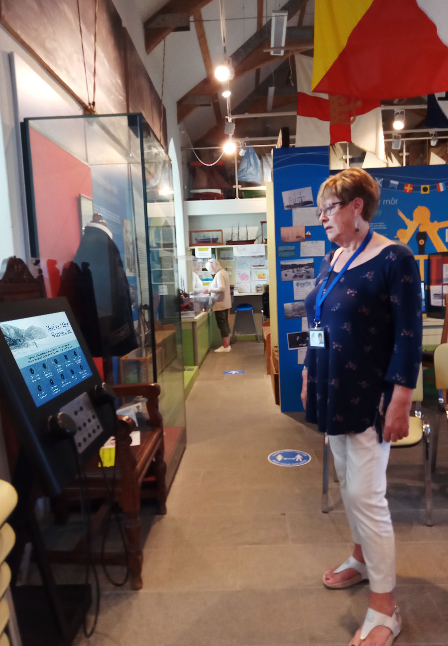 Bespoke 22 Inch Freestanding AV Point in use at Llyn Maritime Museum