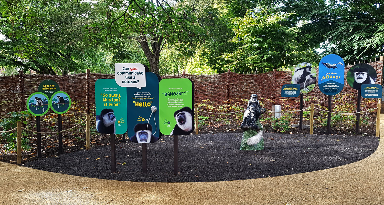 Piezo Buttons and Waterproof Handset sign area at London Zoo