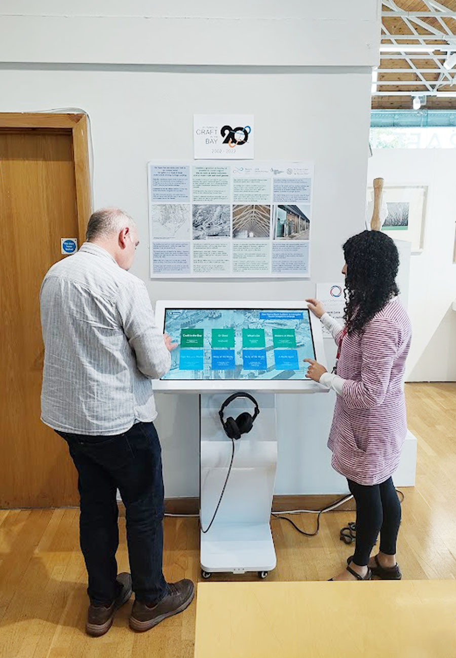 32 Inch Kiosk with Lightbox 3 at Makers Guild Wales (portrait)