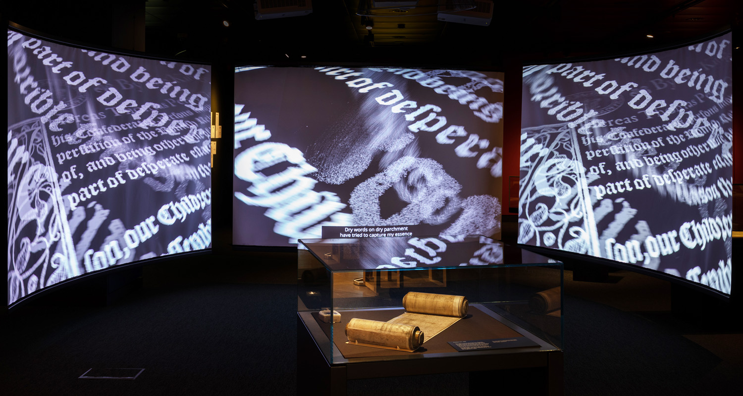 Three Projector setup for Treason Exhibition at National Archives