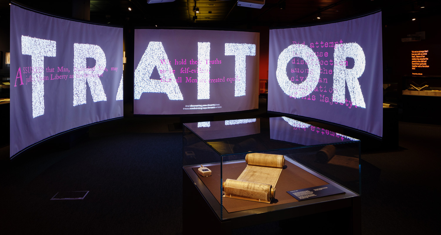 Three Projectors for Treason Exhibition at National Archives