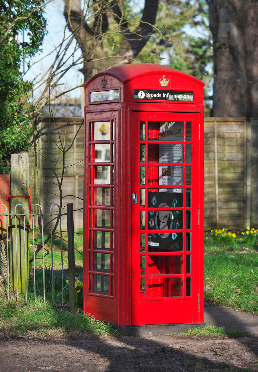 Oversized U-Turn phone box at Broads National Park portrait