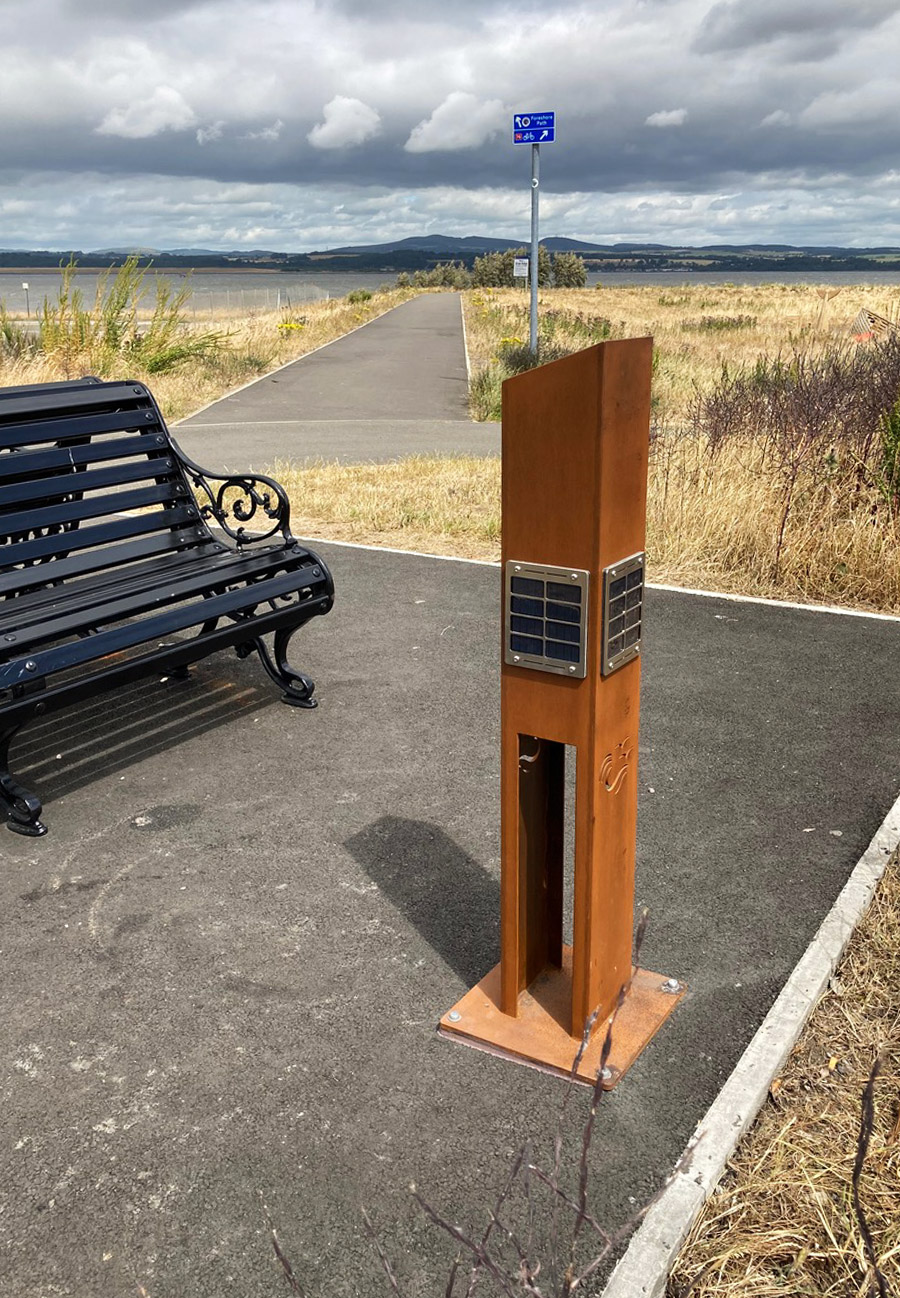 Wooden Solar Audio Post at West Lothian