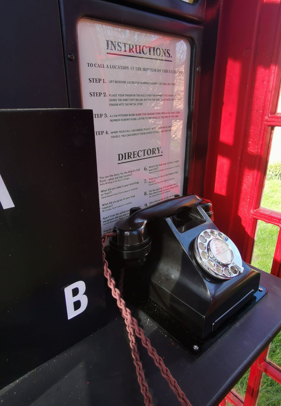 Period Telephone with instructions at Food Museum