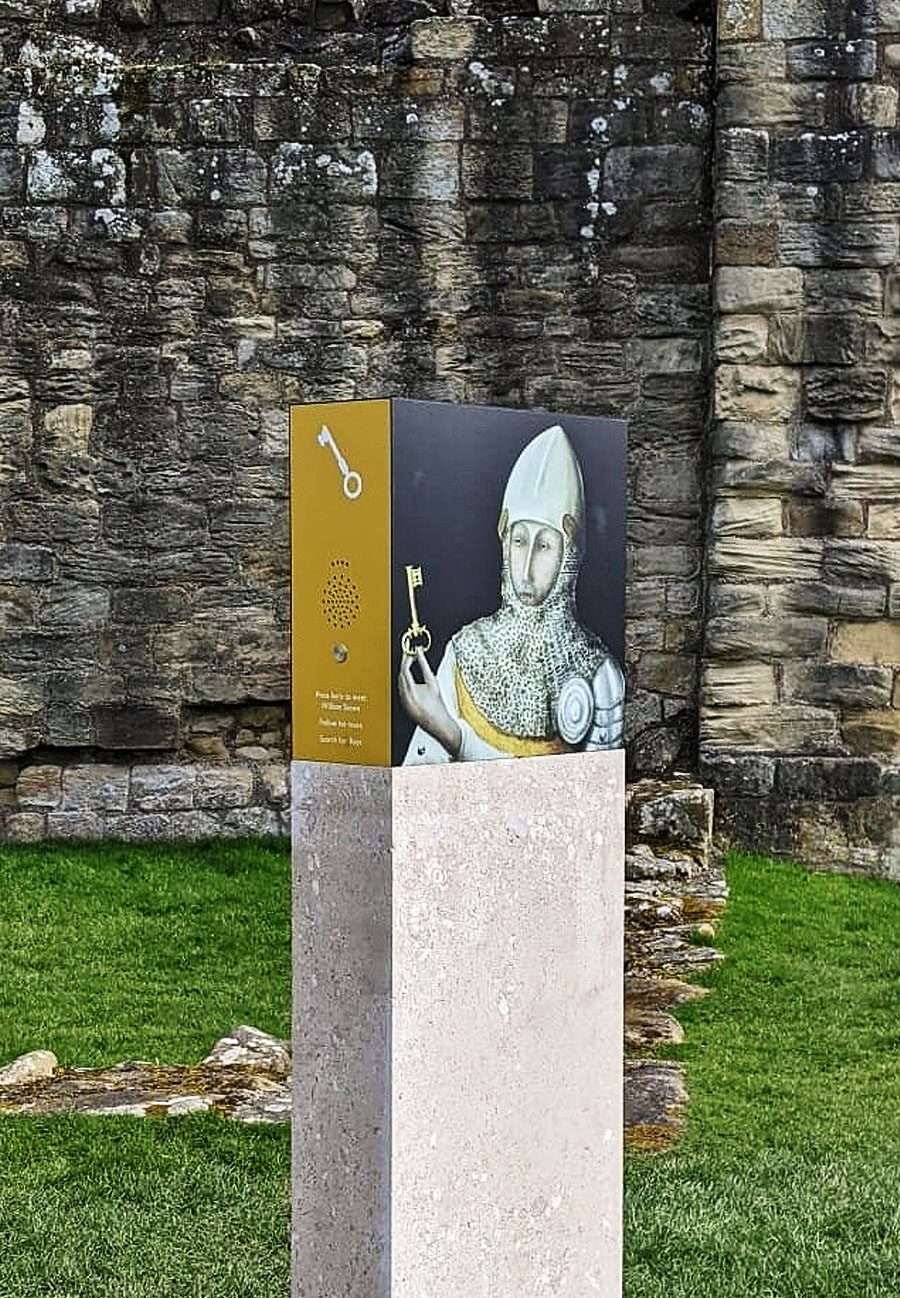 Bespoke Solar Post at Warkworth Castle portrait