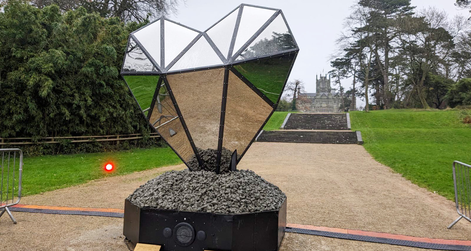 Heart with Bespoke Subwoofer base located at Margam Park