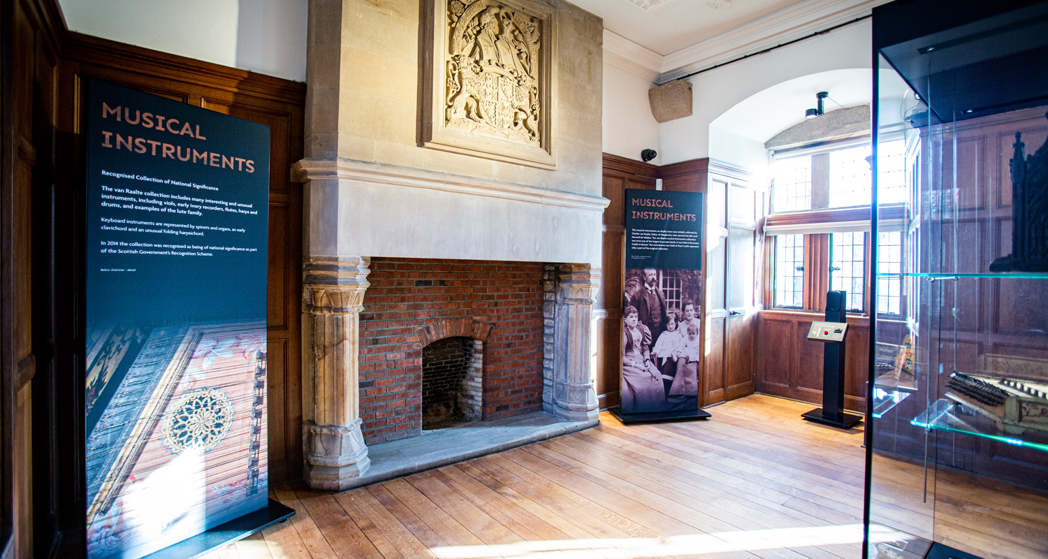 Atmospheric Loudspeaker on plinth in Minstrels Gallery at Dean Castle