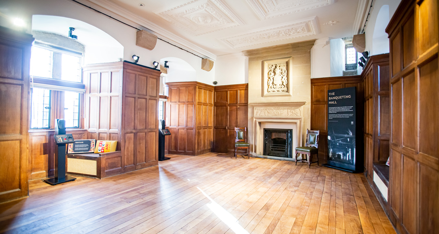 Atmospheric Loudspeakers in plinths installed in Banqueting Hall at Dean Castle