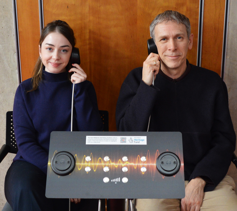 Audio Frame used by two people for the Record office for Leicester