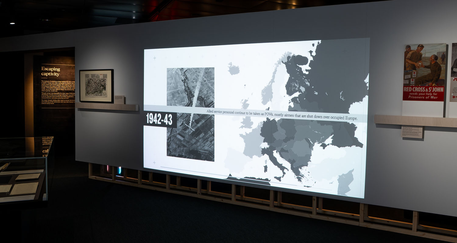 Projector used for timeline at National Archives' Great Escape exhibition