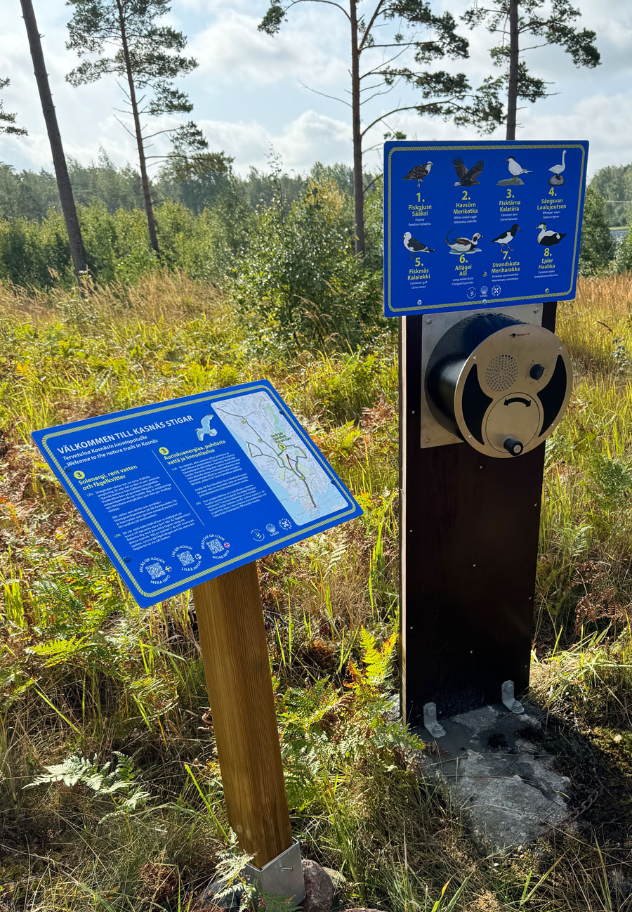 U-Turn Round installed on bespoke post along Kasnäs Nature Trail