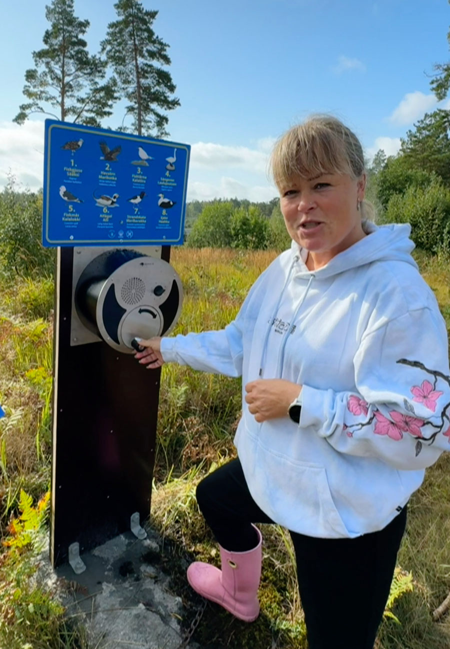 U-Turn Round on bespoke post in use along Kasnäs Nature Trail