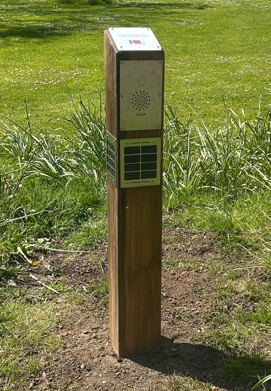 Solar Audio Post with Top Plate Artwork at Port Talbot Rowan Tree