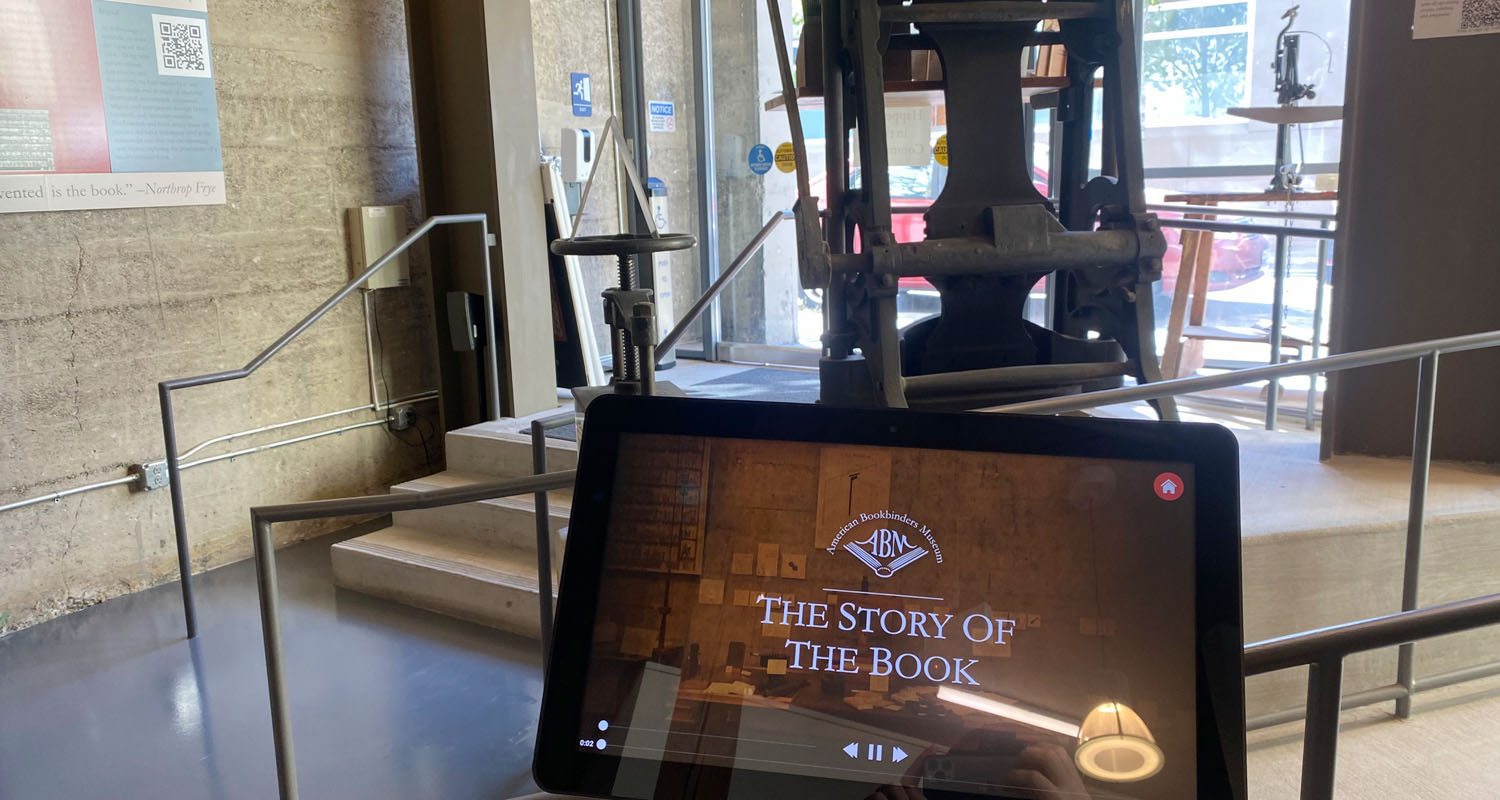Android Tablet with Lightbox Lite at the American Bookbinders Museum