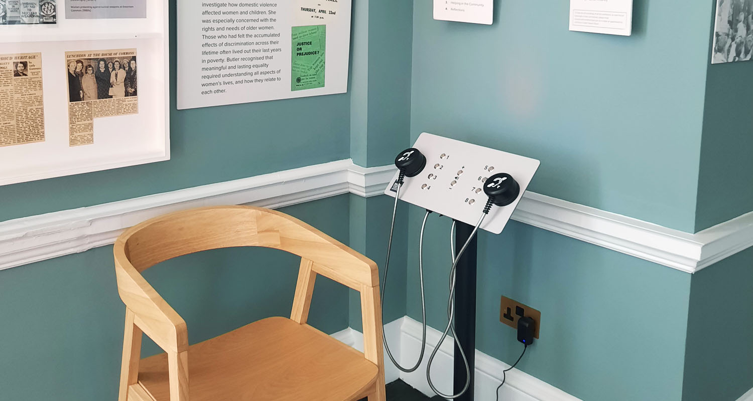 Audio Frame with Hearing Loop Handsets at Bruce Castle Museum