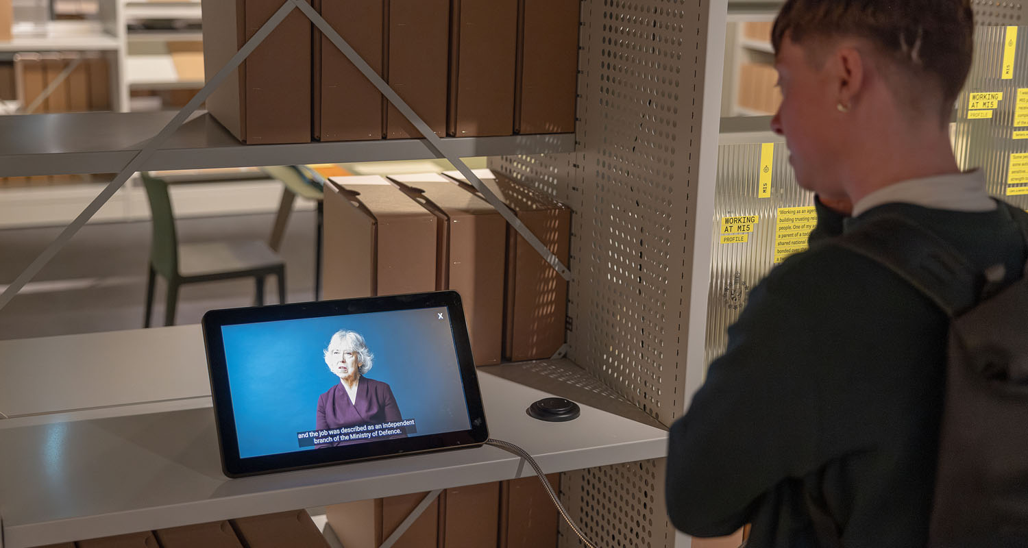 Tablet running Lightbox Lite and Paired with Heavy Duty Handset at National Archives' MI5 Exhibition