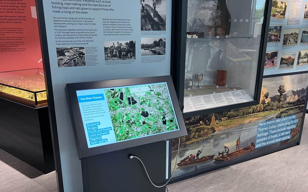 32″ Freestanding Kiosks with Lightbox 3 – Spelthorne Museum