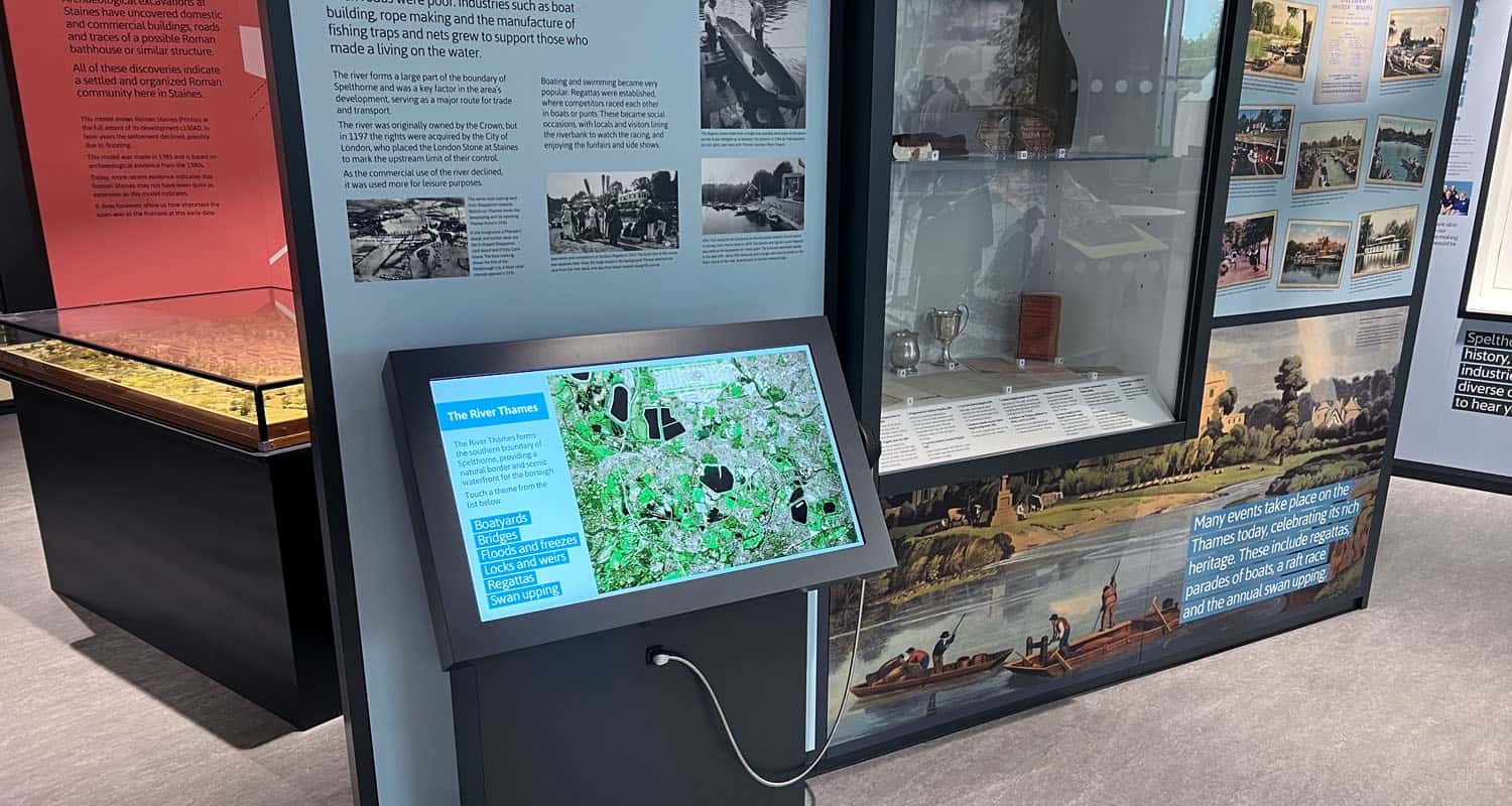 32 Inch Touchscreen running Lightbox 3 at Spelthorne Museum